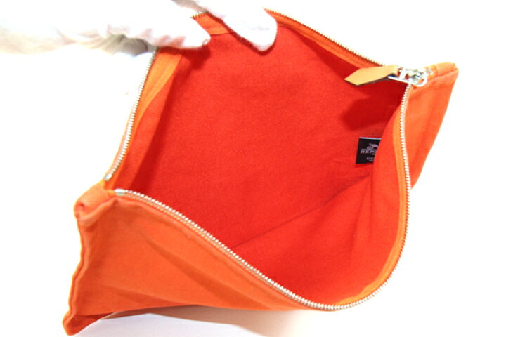 楽天市場】エルメス ポーチ ヨッティングMM オレンジ コットン  