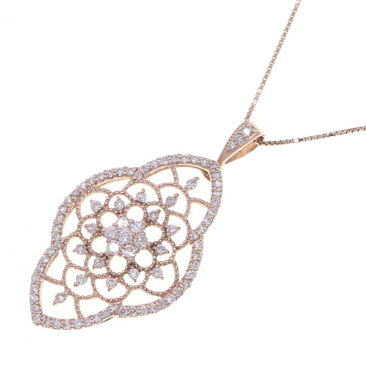 楽天市場】ダイヤモンド ネックレス D1.00ct K18 PG 中古 ペンダント 