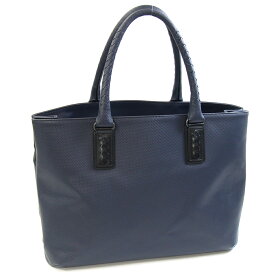 ボッテガヴェネタ トートバッグ イントレチャート マルコポーロ 222498 ブラック PVC レザー 中古 メンズ ビジネス 肩掛け ショルダー BOTTEGA VENETA