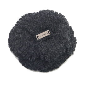 シャネル ブローチ カメリア コサージュ グレー ウール 中古 花 フラワー ロゴ ファッション アクセサリー レディース フェルト CHANEL
