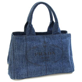 プラダ トートバッグ カバパ B1877B ブルー デニム 中古 ハンドバッグ ロゴ 鞄 DENIM レディース PRADA