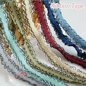 ゴムリボン レース フリル 約20mm幅 1m アクセサリーパーツ ハンドメイド リボン ゴム レース ラッピング Ribbontape088 GreenRoseYumi