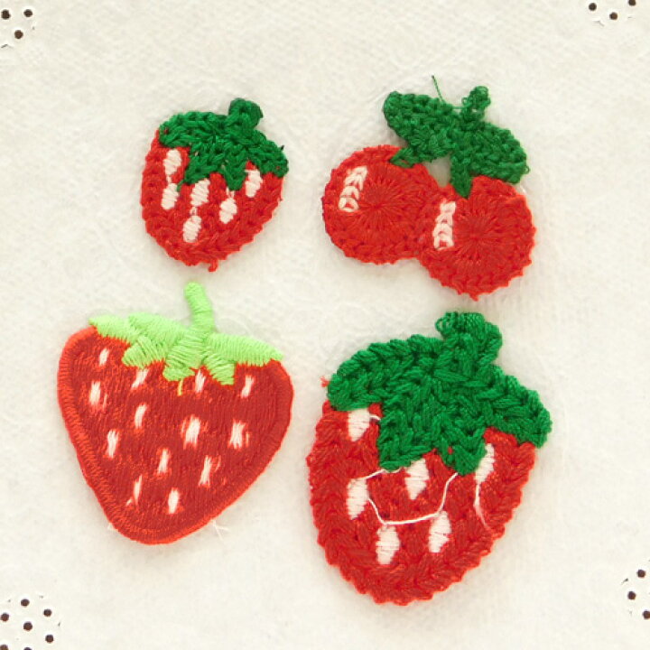 楽天市場】フルーツ ワッペン ハンドメイド 刺繍 モチーフ 4枚  