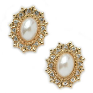 パールとストーンのセンターパーツ オーバル 2個 YM1-1569 GreenRoseYumi