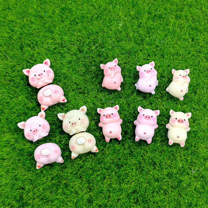 楽天市場】動物 ブタちゃん アニマル 貼り付けパーツ レジン 