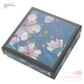 ギフトボックス　フラワープリント　淵ブラック　90×90mm　　1個 box46-bk GreenRoseYumi