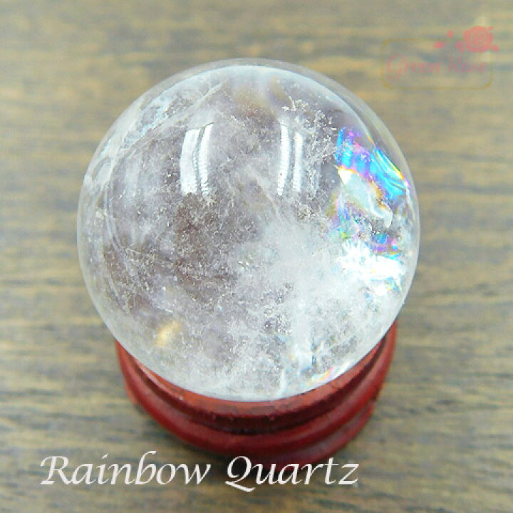 楽天市場】天然石 レインボー水晶28mm 丸玉 置石 パワーストーン 