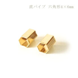 金具 直パイプ　六角形6mm 10個 kng2 メタルパイプ アクセサリーパーツ kanagu192 GreenRoseYumi