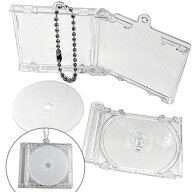 ミニ CDキーホルダー CD風 チャーム ケース ミニ CD アルバム 音楽 チャーム デコ 土台 クリア 透明 写真…