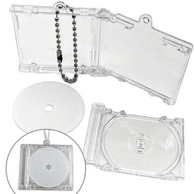 ミニ CDキーホルダー CD風チャーム ケース ミニ CD アルバム 音楽 チャーム デコ 土台 クリア 透明 写真 卒業 思い出 ミニチュア 推し活 キーホルダー ym1-2769 1個 GreenRoseYumi