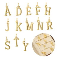 高品質 金属チャーム マルカン付き ミニ アルファベット 英語 イニシャル 英字 ローマ字 文字 チャーム …