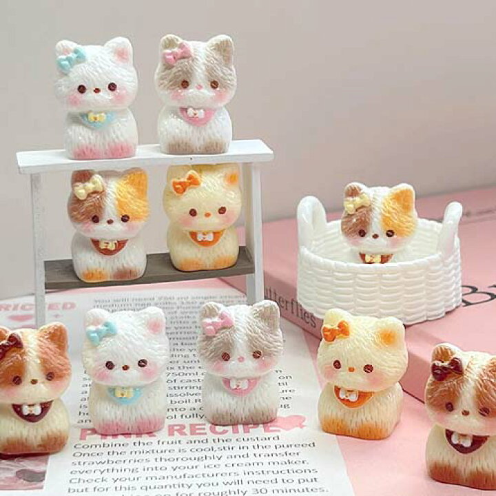 楽天市場】ネコ 立体 デコパーツ 5種類2個ずつ 10個 猫 ねこ にゃんこ 