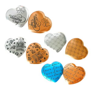 ハート型 両面 コンパクト ミラー 鏡 携帯鏡 メイクミラー 鏡 手鏡 ミラー 両面鏡 二面鏡 等倍鏡 拡大鏡 デコ ハンドメイド デコ用土台 6個 Mirror-5 GreenRoseYumi