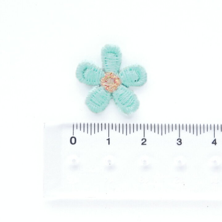 楽天市場】ミニ 刺繍フラワー モチーフ 中央ラメ糸 5弁花 10個 全6色 