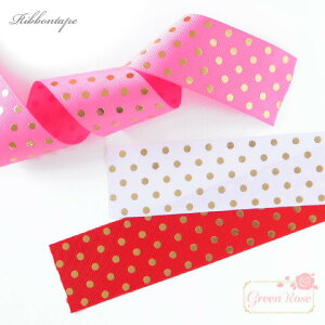 ���{���e�[�v �O���O���� �Жʃv�����g �S�[���h �h�b�g�� ��38mm ����1m �S3�F rt193 GreenRoseYumi