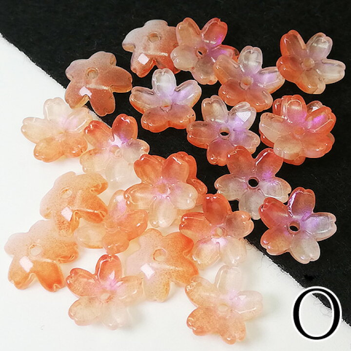 楽天市場】ガラスビーズ フラワー 花 10個 桜 5弁花 さくら サクラ 春 
