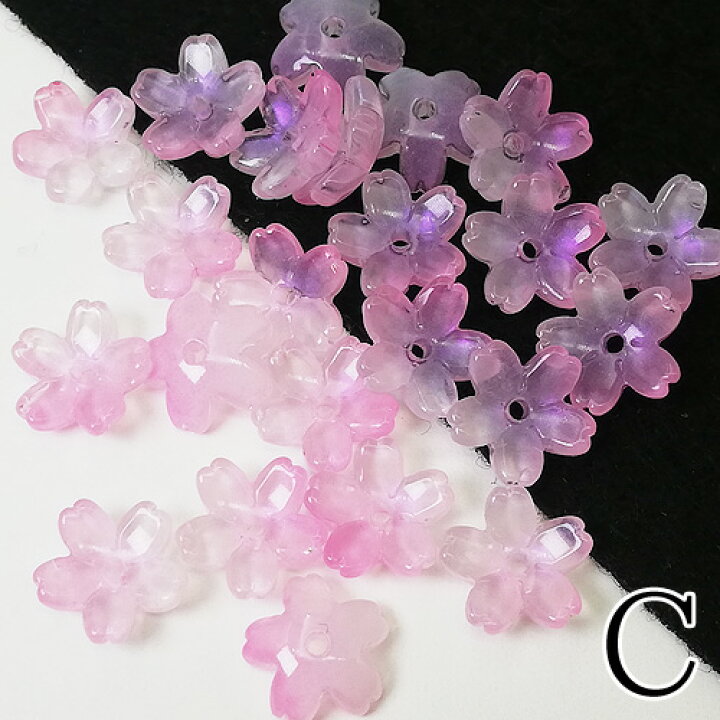 楽天市場】ガラスビーズ フラワー 花 10個 桜 5弁花 さくら サクラ 春 