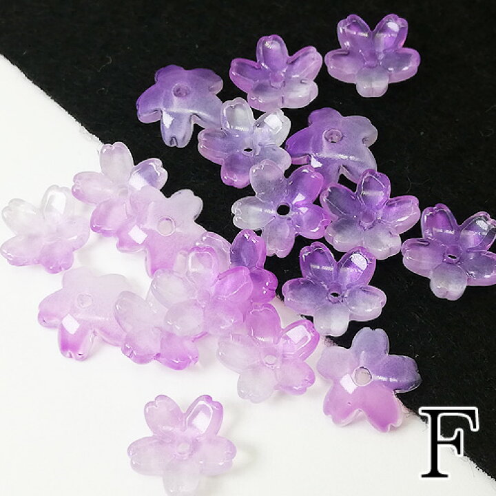 楽天市場】ガラスビーズ フラワー 花 10個 桜 5弁花 さくら サクラ 春 