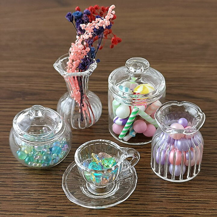楽天市場】ガラス ミニチュア ガラスドーム 花瓶 ポット 全5種 1個 