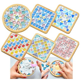 竹製 コースター キット モザイクタイル 1セット 夏休み 工作 手作り ガラス kit39 kit42 GreenRoseYumi