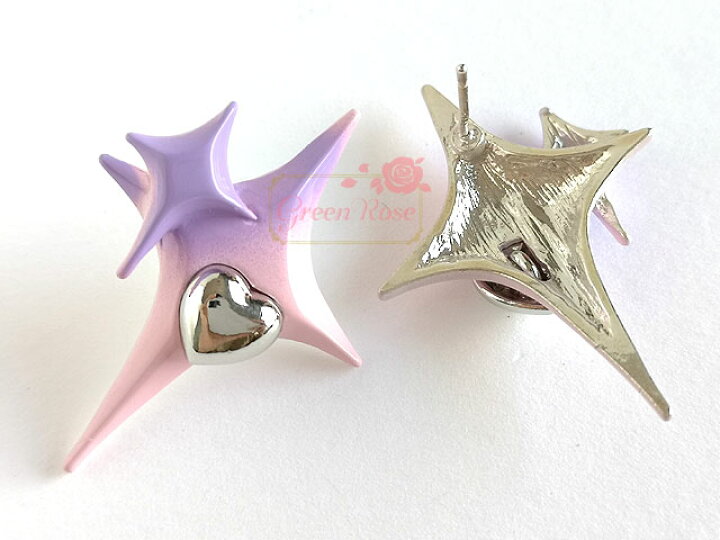 楽天市場】四芒星 ピアス きらきら 1ペア ゆめかわ pp-212 