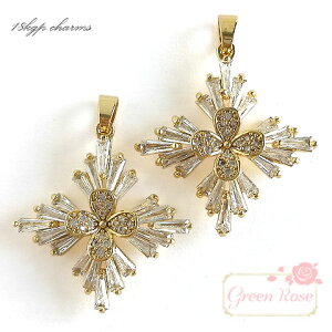 18kgp�`���[�� �o�`�J���t�� �N���[�o�[ �Ђ��` �^�J ��27×25mm �S�[���h 1�� gp-461 GreenRoseYumi