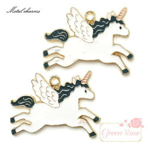 金属チャーム ユニサス エポカラー 4個 j6-4787 GreenRoseYumi