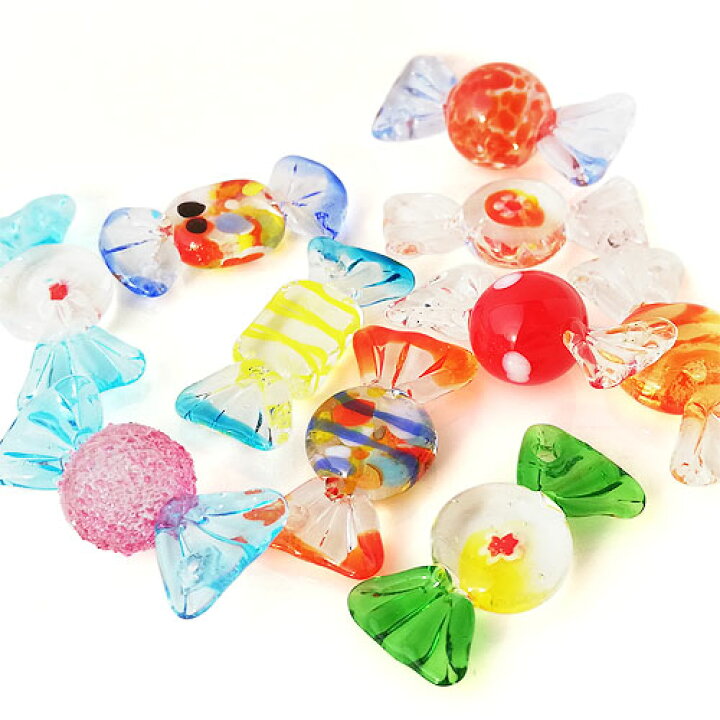 楽天市場】ガラスチャーム 飴 キャンディ 全10種 2個 ym1-2311 