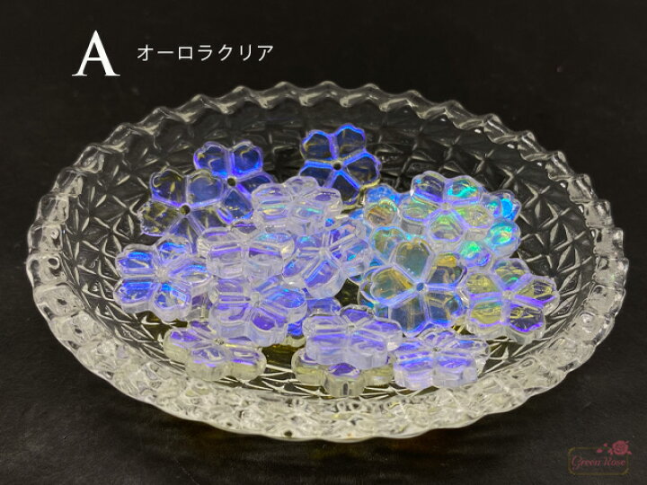 楽天市場】ガラス ビーズ 桜 サクラ 11×12mm 全10色 単色10個  