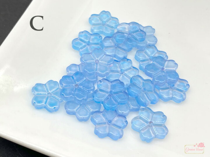 楽天市場】ガラス ビーズ 桜 サクラ 11×12mm 全10色 単色10個  