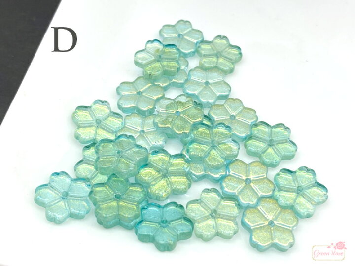 楽天市場】ガラス ビーズ 桜 サクラ 11×12mm 全10色 単色10個  