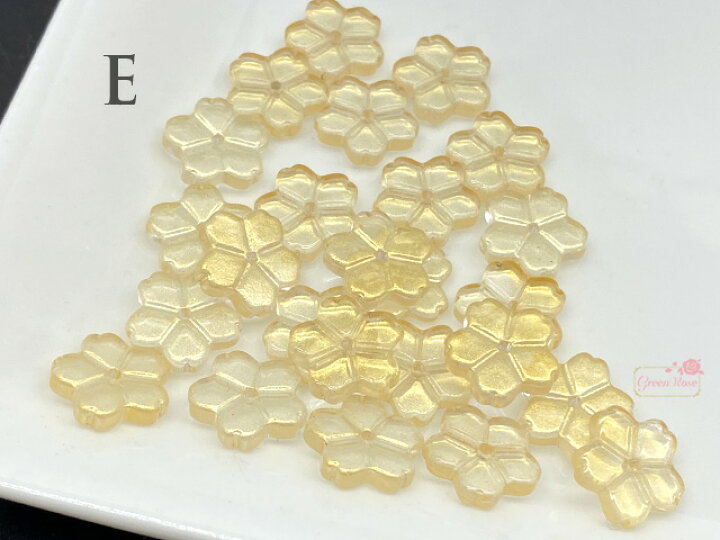 楽天市場】ガラス ビーズ 桜 サクラ 11×12mm 全10色 単色10個  