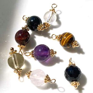 天然石 チャーム パワーストーン 7〜9mm玉 1粒 j6-4879 GreenRoseYumi