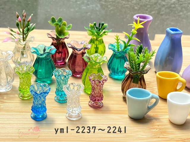 楽天市場】ミニチュア プラスチック 花瓶 壺 1個 ym1-2238 