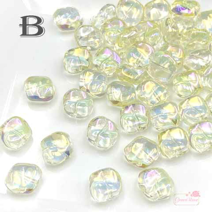 楽天市場】ガラスビーズ オーロラ加工 歪み メタリック 10個 beads1142 