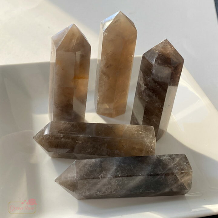 楽天市場】天然石 スモーキークォーツ 煙水晶 ポイント 六角柱 置石 