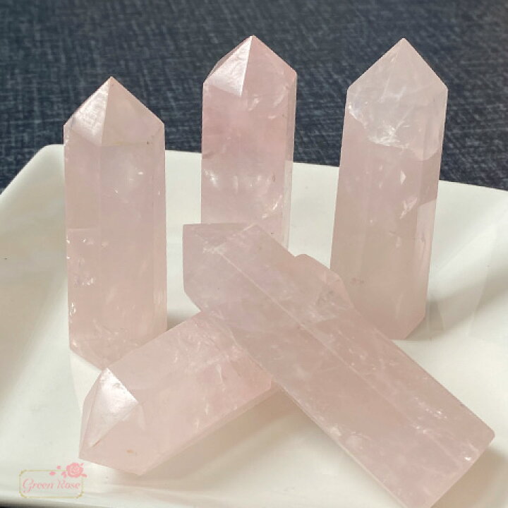 楽天市場】天然石 ローズクォーツ 紅水晶 ポイント 六角柱 置石 開運 