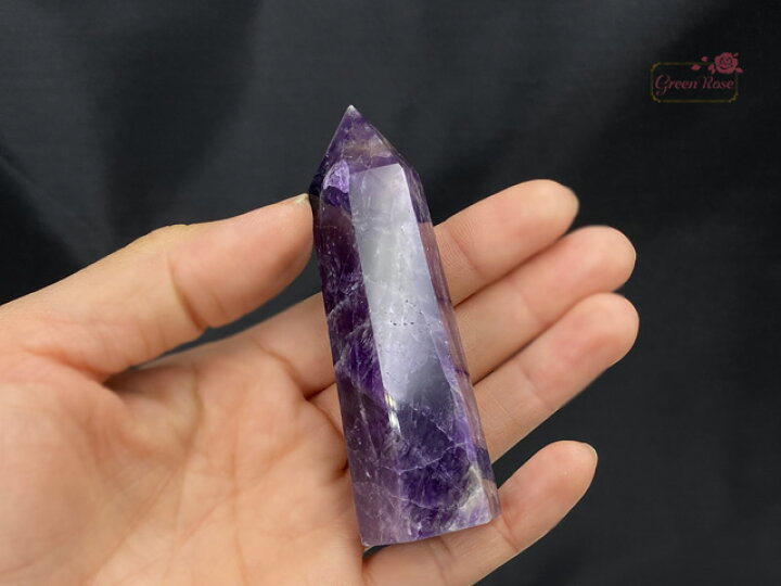 楽天市場】天然石 アメジスト 紫水晶 ポイント 六角柱 置石 開運 原石 