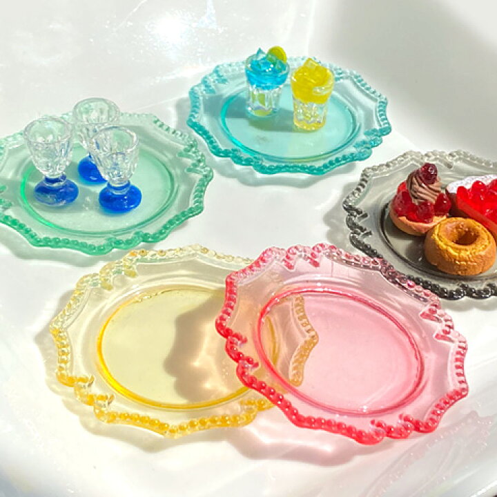 楽天市場】ミニチュア 食器 皿 トレー プレート プラスチック 2 