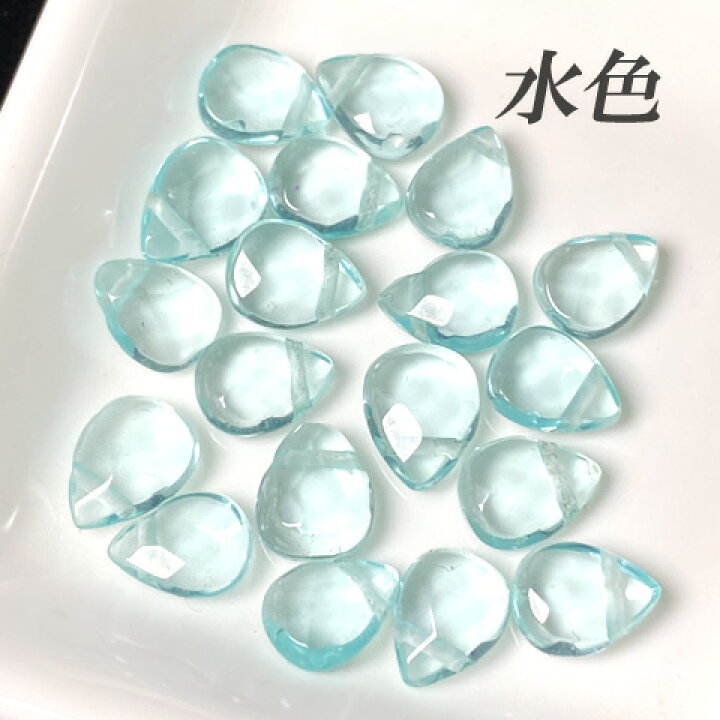楽天市場】天然石 水晶 クリスタル しずく 多面カット 横穴 ビーズ 半 