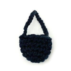 ミニ ニット バッグ ショルダー ミニチュア ぬいぐるみ 人形 モールドール 冬 ニット 毛糸 パーツ 1個 motif676 GreenRoseYumi