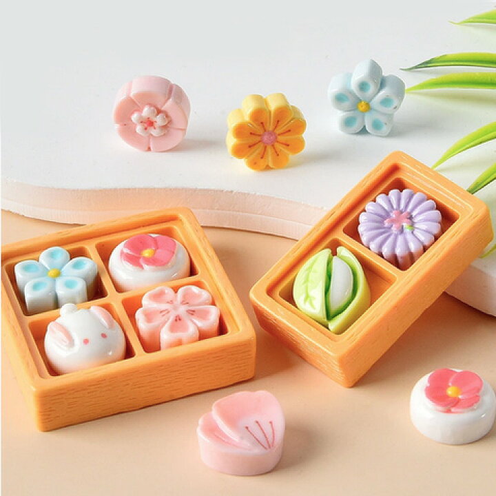 楽天市場】ミニチュア 和菓子 仕切り ケース付き デコパーツ お菓子 