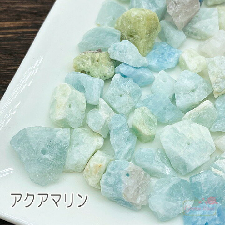楽天市場】アクアマリン 天然石 原石 ビーズ ラフロック 2粒 TB-184  