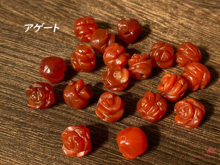 楽天市場】薔薇 カット 彫 天然石 ビーズ パワーストーン 全8種 1個 tb 