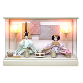 雛人形ケース 親王ケース飾り アクリルケース YN1282HC 間口49×奥行27×高さ32cm アクリル アイボリー モダン アクリルケース おしゃれ かわいい 可愛い コンパクト ナチュラルフラワー 祈り INORI 芥子サイズ ブーケ レース