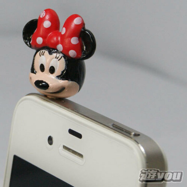 楽天市場 ディズニー プラグイン イヤホンジャック アクセサリー 4 ミニー フェイス スマホピアス 遊you 楽天市場店