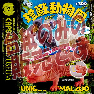 【非売品ディスプレイ台紙】カプセルQミュージアム 珍獣動物園 海洋堂 ガチャポン
