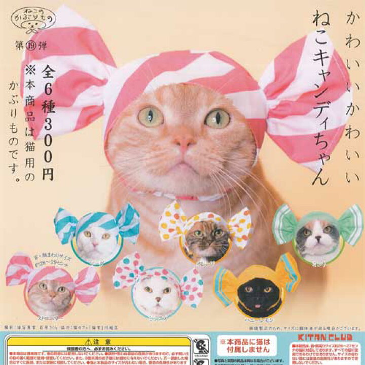 楽天市場 かわいいかわいい ねこキャンディちゃん 全6種セット ねこのかぶりもの第19弾 奇譚クラブ ガチャポン ガチャガチャ ガシャポン 遊you 楽天市場店
