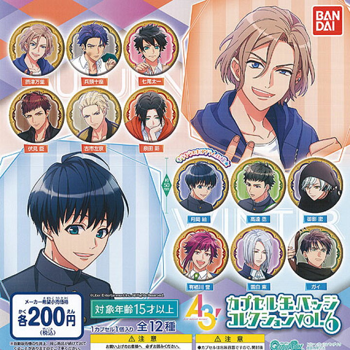 楽天市場】A3 カプセル 缶バッジ コレクション vol.6 全12種セット 