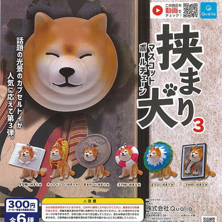 楽天市場 挟まり 犬 3 マスコット ボールチェーン 全6種セット Qualia ガチャポン ガチャガチャ ガシャポン 遊you 楽天市場店